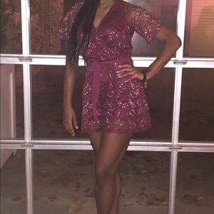 Burgundy/silver Lacey romper